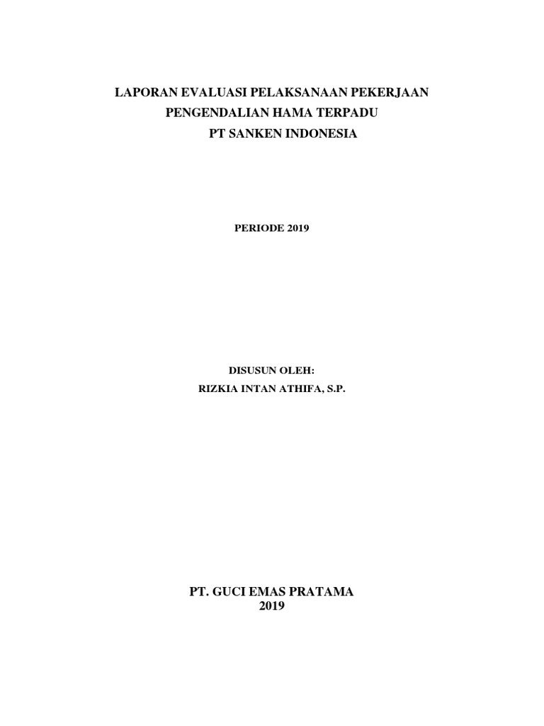 Laporan Evaluasi Pest Control | PDF