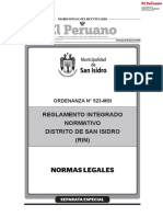 Reglamento de Parámetros San Isidro