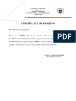 Certificate of Ranking