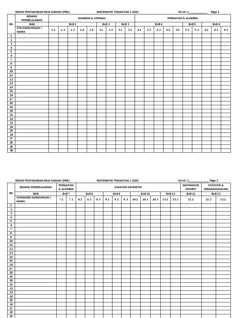 Rekod Pbd Mm T1 Perinci Pdf