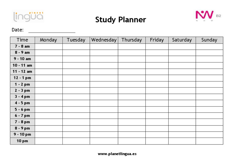 Weekly Study Planner Template | PDF | Foreign Language Studies ...