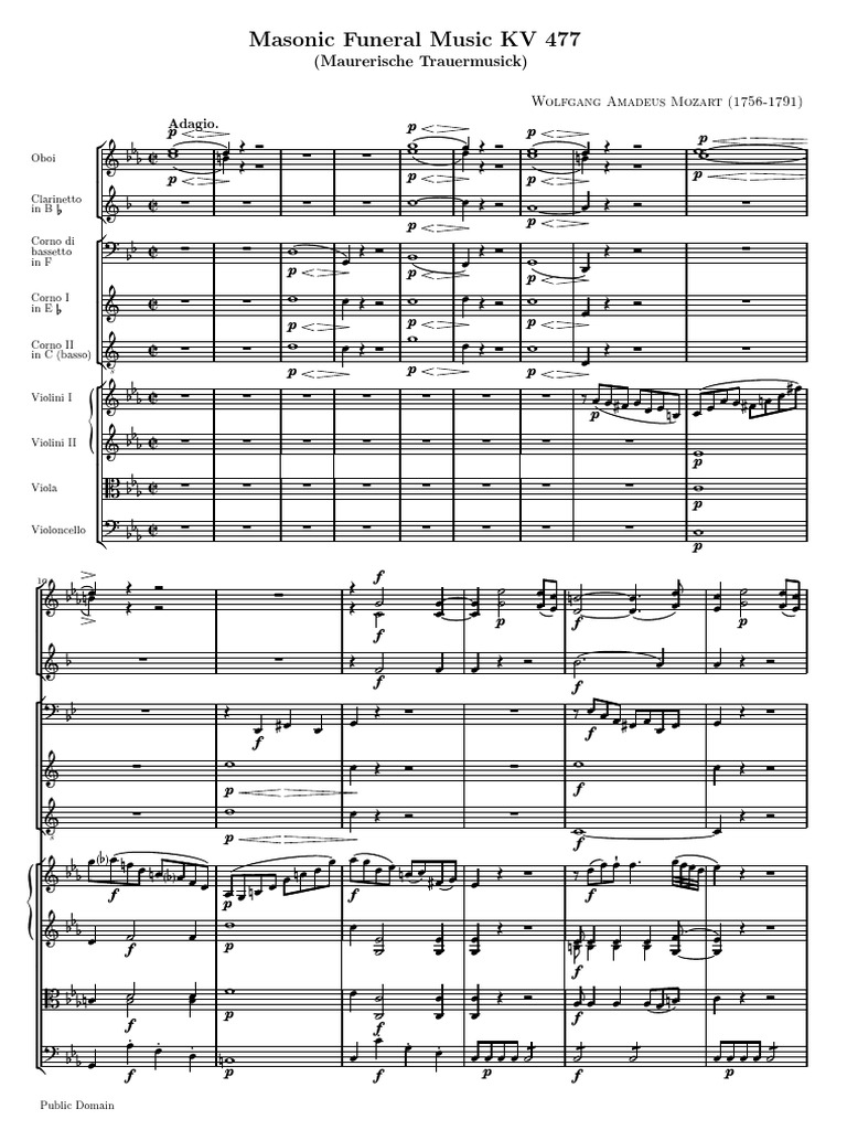 Masonic Funeral Music KV 477 | PDF | Musical Instruments | Music Technology