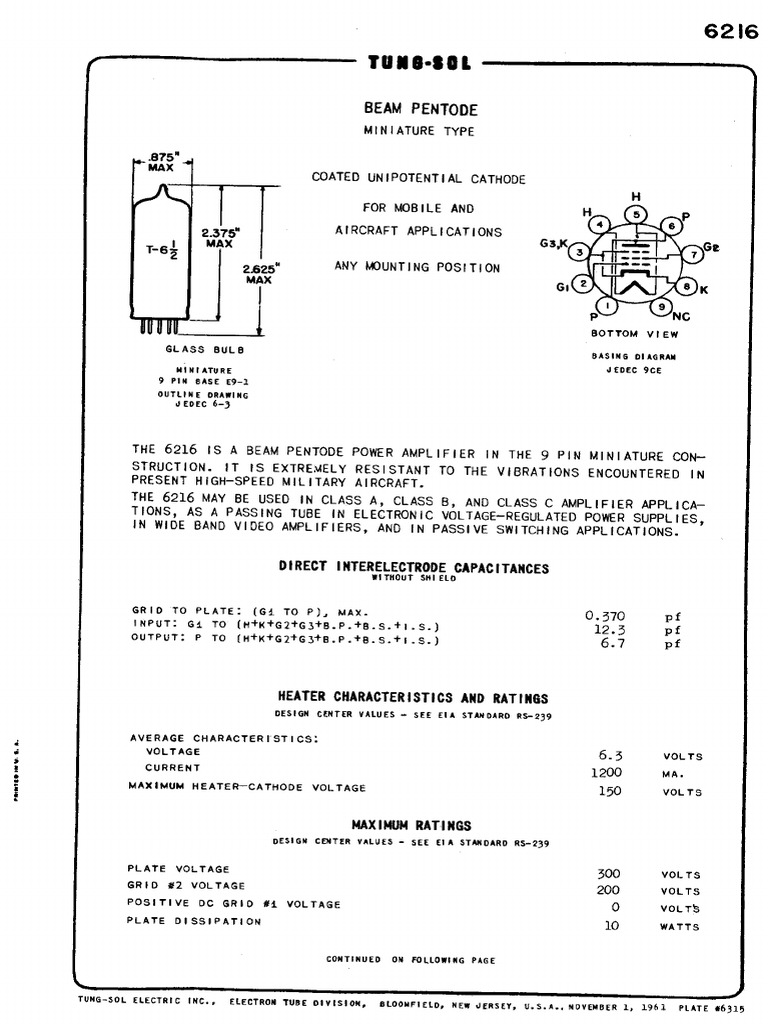 6216 Tube | PDF