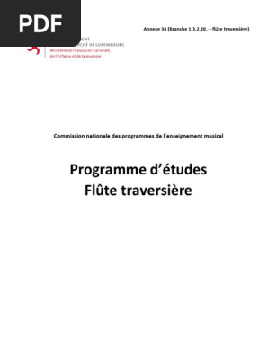 Prog Flute Traversiere Pdf Gamme Musicale Elements De La Musique