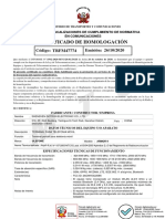 Certif de Homologacion Marca ULEFONE Modelo ARMOR 9