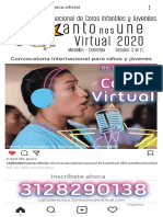 Convocatoria CORO Virtual El Canto Nos Une 2020