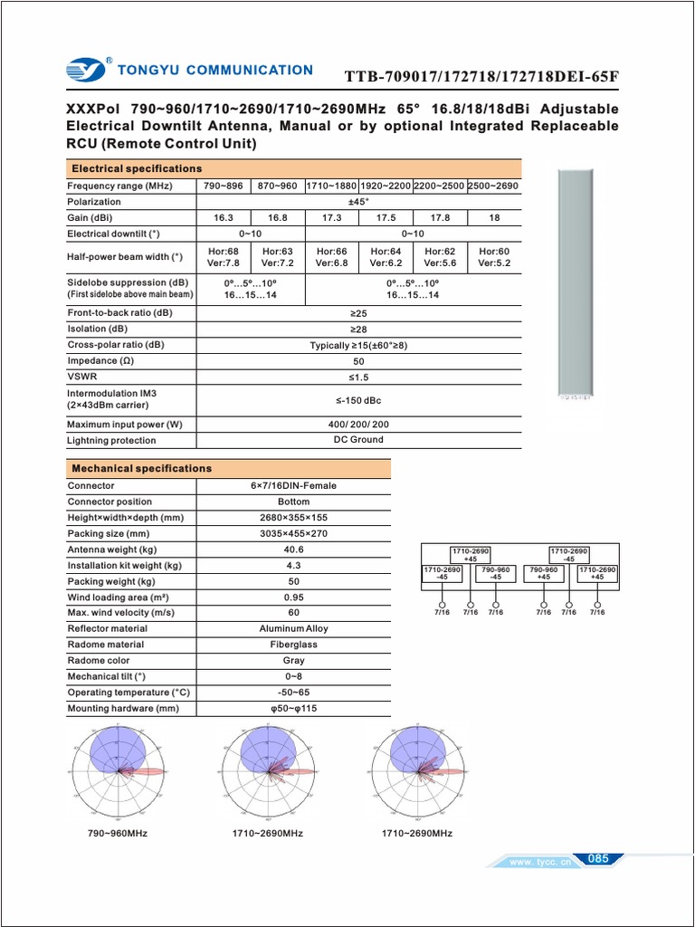 TTB 709017 172718 172718dei 65F | PDF | Antenna (Radio) | Decibel