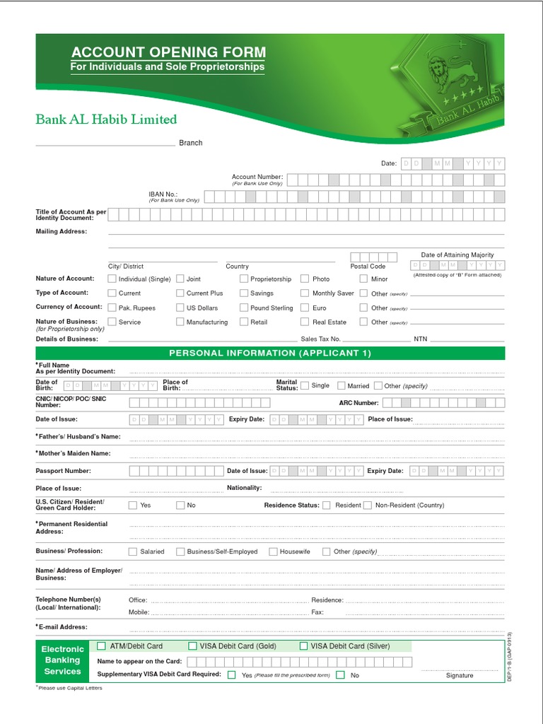 ForIndividualsandSoleProprietorship2Applicants BALH | PDF | Overdraft |  Cheque