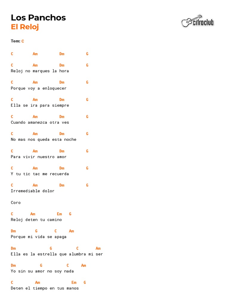 Cifra Club El Reloj Los Panchos PDF Poesía