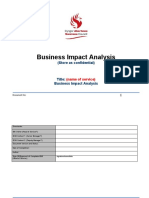 Business Impact Analysis: (Store As Confidential)