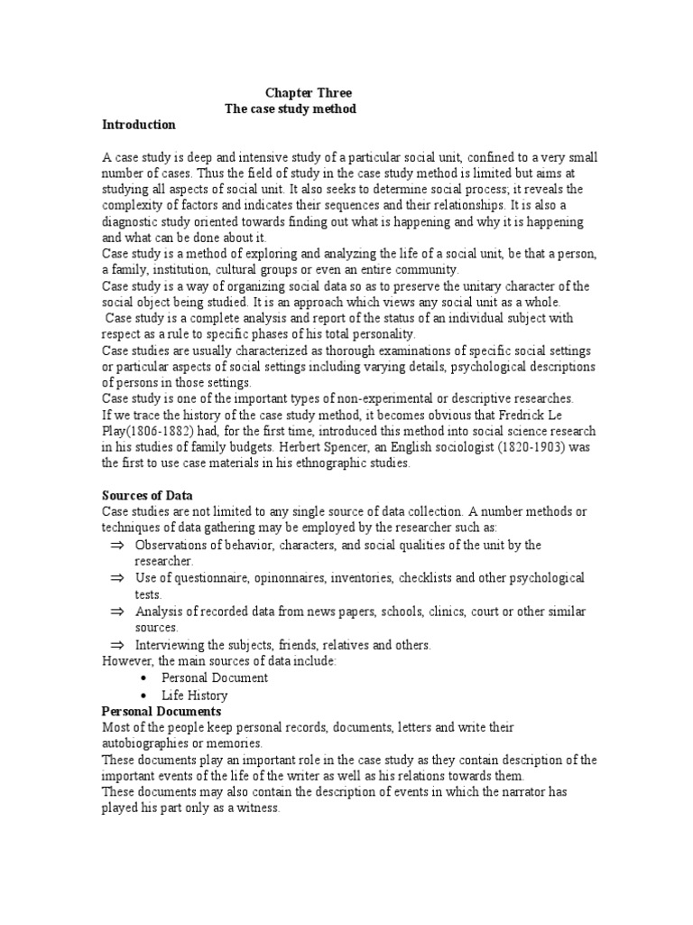 Chapter 3.the Case Study Method PDF Case Study Data