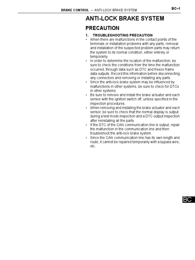 Brake Control System Troubleshooting Guide | PDF | Anti Lock Braking ...