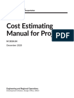 Cost Estimating Manual For Projects: December 2020