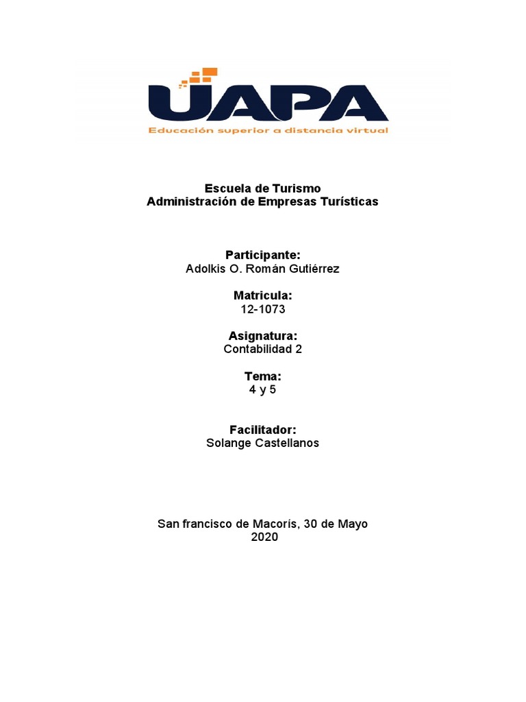 TAREA 4 y 5 DE CONTABILIDAD | PDF | Corporaciones | Contabilidad financiera