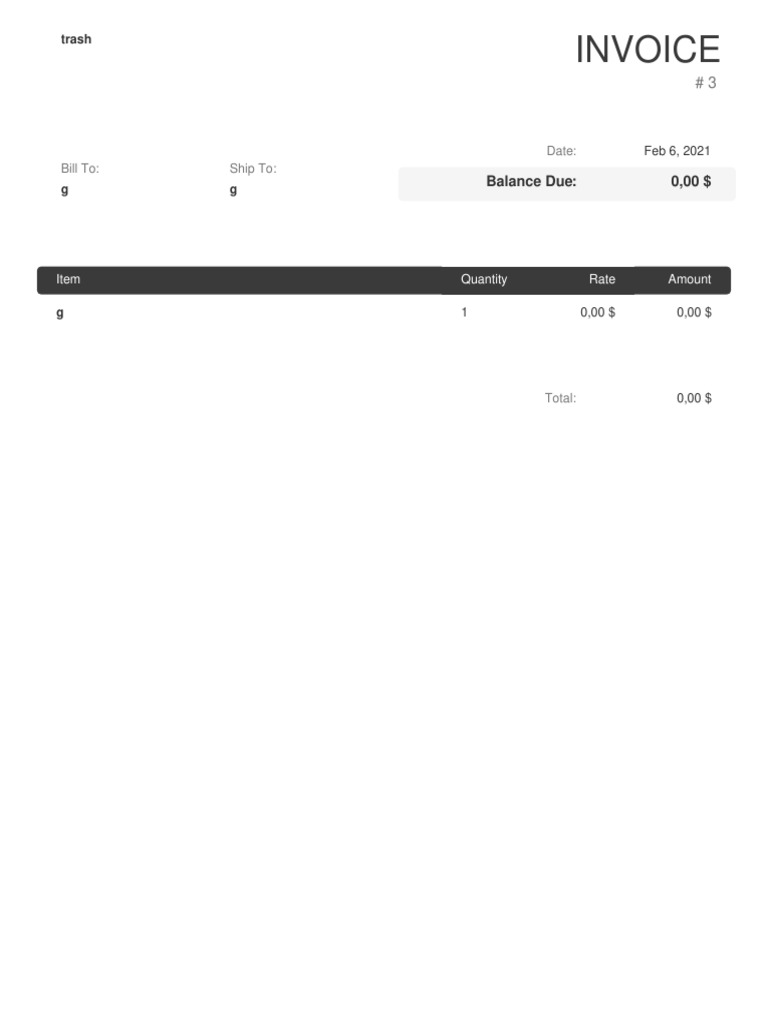 Invoice #3 - Zero Balance Due | PDF