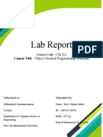 CSE 212 OOP Lab Report