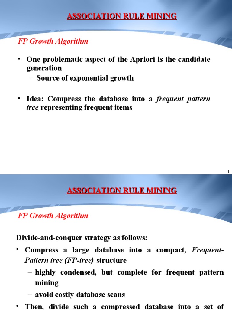 FP Growth Algorithm Overview | PDF | Computer Data | Algorithms