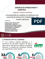 OPTIMIZACIÓN DEL PROCESO DE DESPACHO DEL ALMACÉN DE PRODUCTOS TERMINADOS EN PLANTA DE ISM