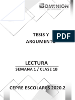 Tesis y Argumento Clases de Lectura