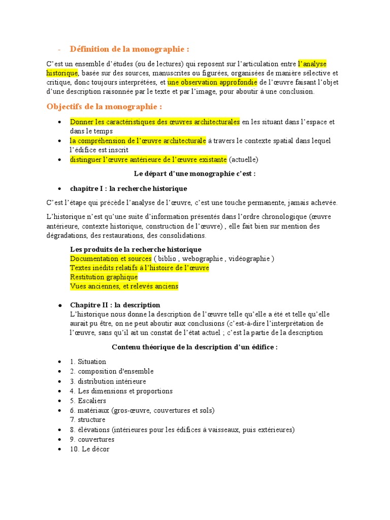 Définition et objectifs de la monographie | PDF | La nature