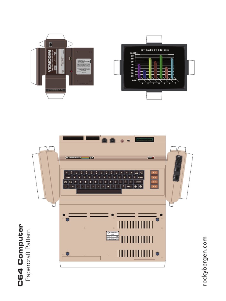 Commodore 64 Papercraft V3 — Rocky Bergen – FLDH