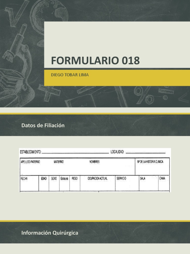 Formulario 018: Registro Quirúrgico y Anestésico | PDF