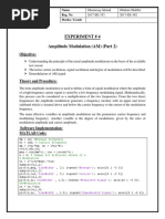 Experiment # 4 Amplitude Modulation (AM) (Part 2) : Objective