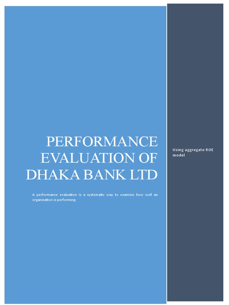 Performance Evaluation of Dhaka Bank Ltd | PDF | Equity (Finance) | Banks