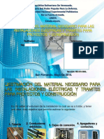 Estimación del material necesaria para las Instalaciones eléctricas y tramites para proyectos y construcción