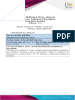 Guia de Actividades y Rúbrica de Evaluación - Pretarea Evaluación Inicial