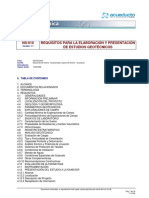 NS-010 Requisitos para La Elaboración Y Presentación de Estudios Geotécnicos