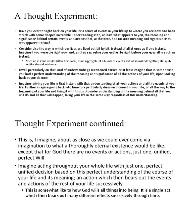 A Thought Experiment PDF