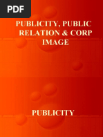 Publicity, Public Relation & Corp Image