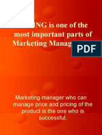 PRICING Is One of The Most Important Parts of Marketing Management