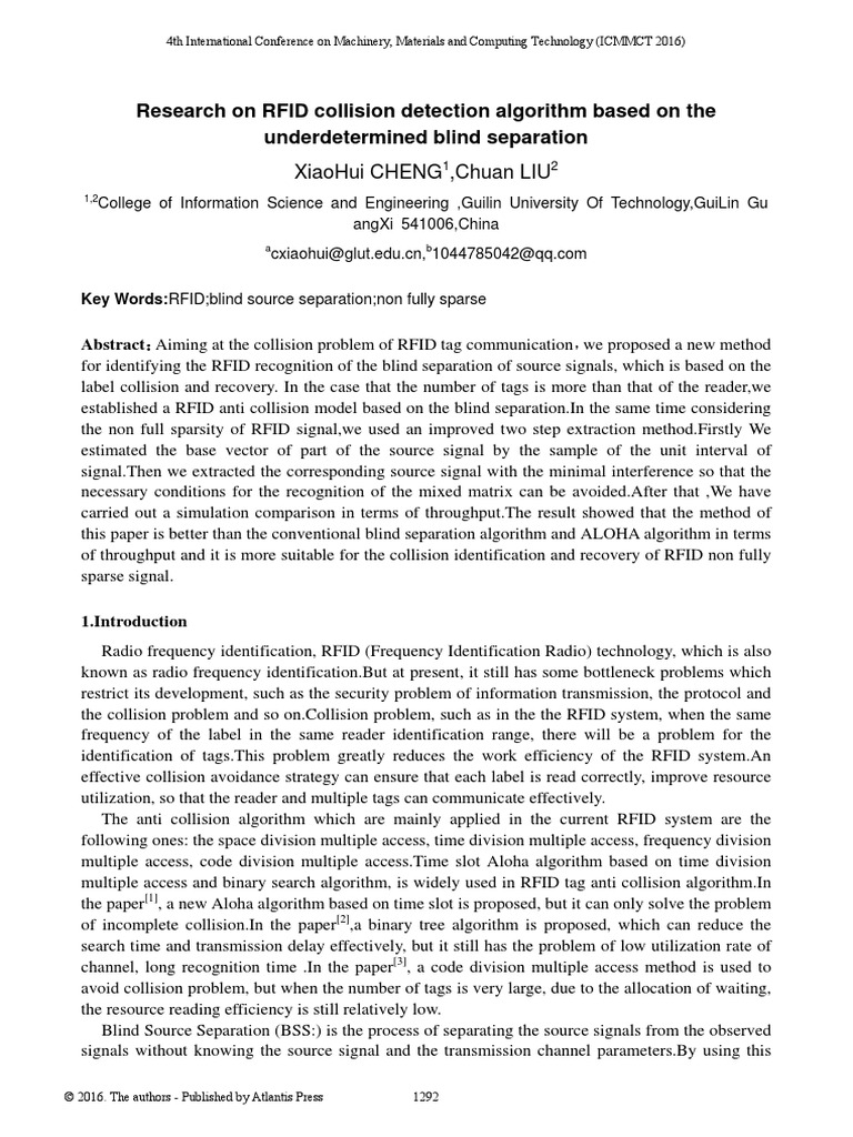 Research On RFID Collision Detection Algorithm Based On The ...