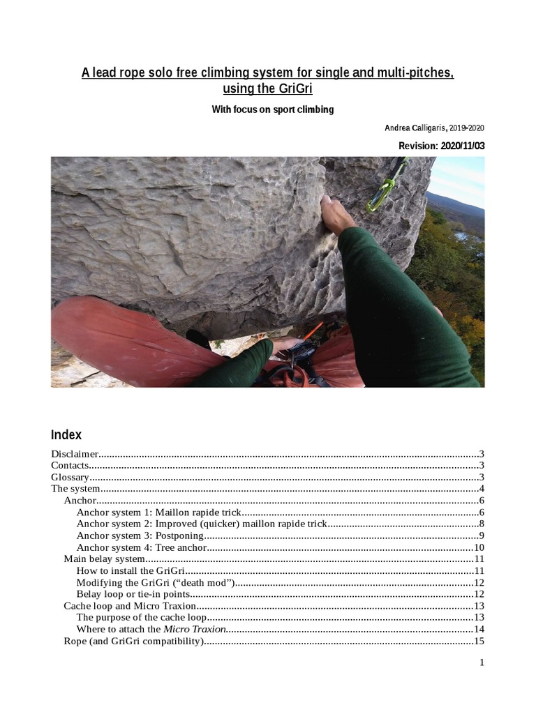 A Lead Rope Solo System Using The GriGri | PDF | Knot | Rock Climbing