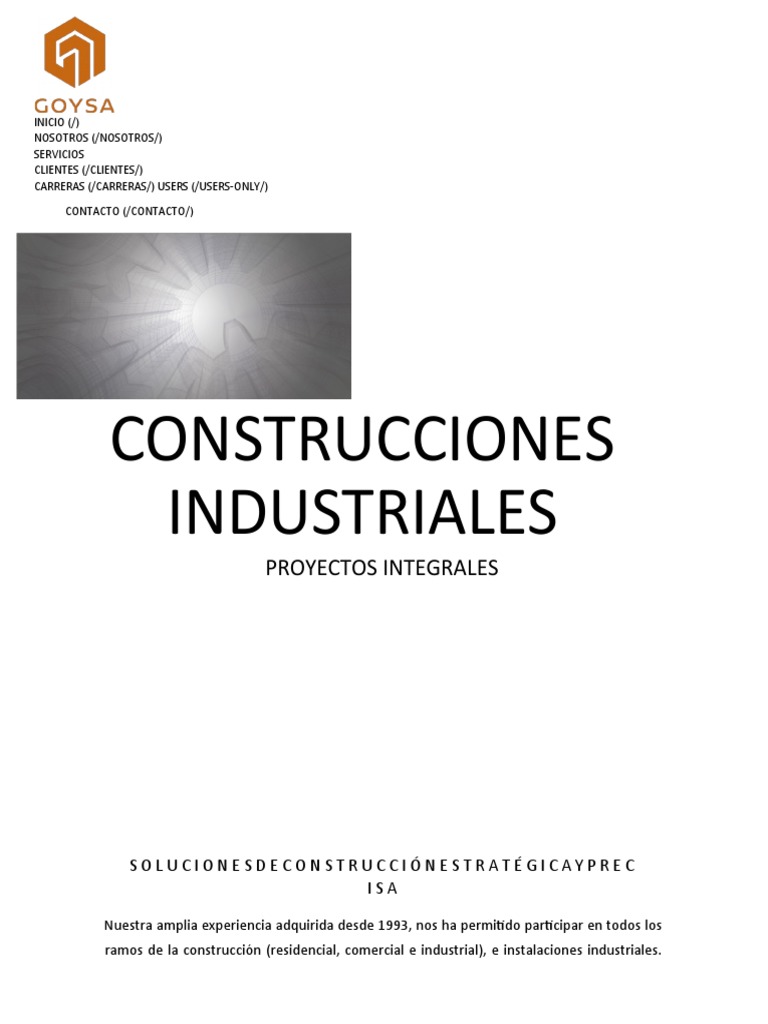 Construcción Industrial - Goysa | PDF