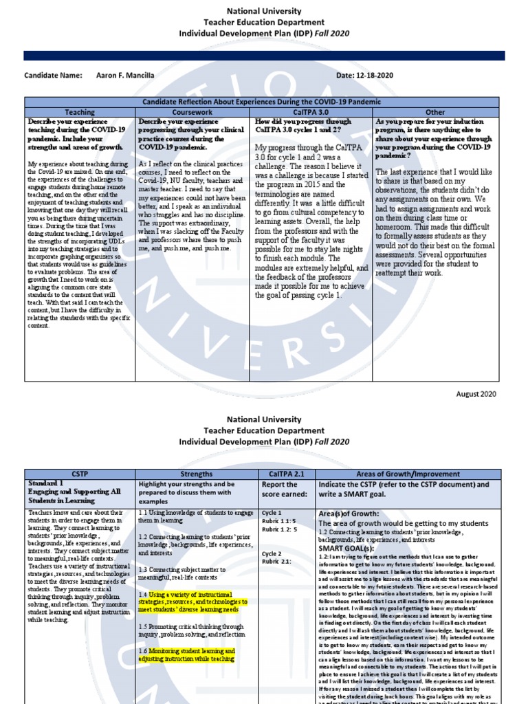 Artifact 2 Pdf Educational Assessment Teachers