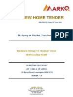 New Custom Home Tender for Lot 15 Sec A DP Unreg