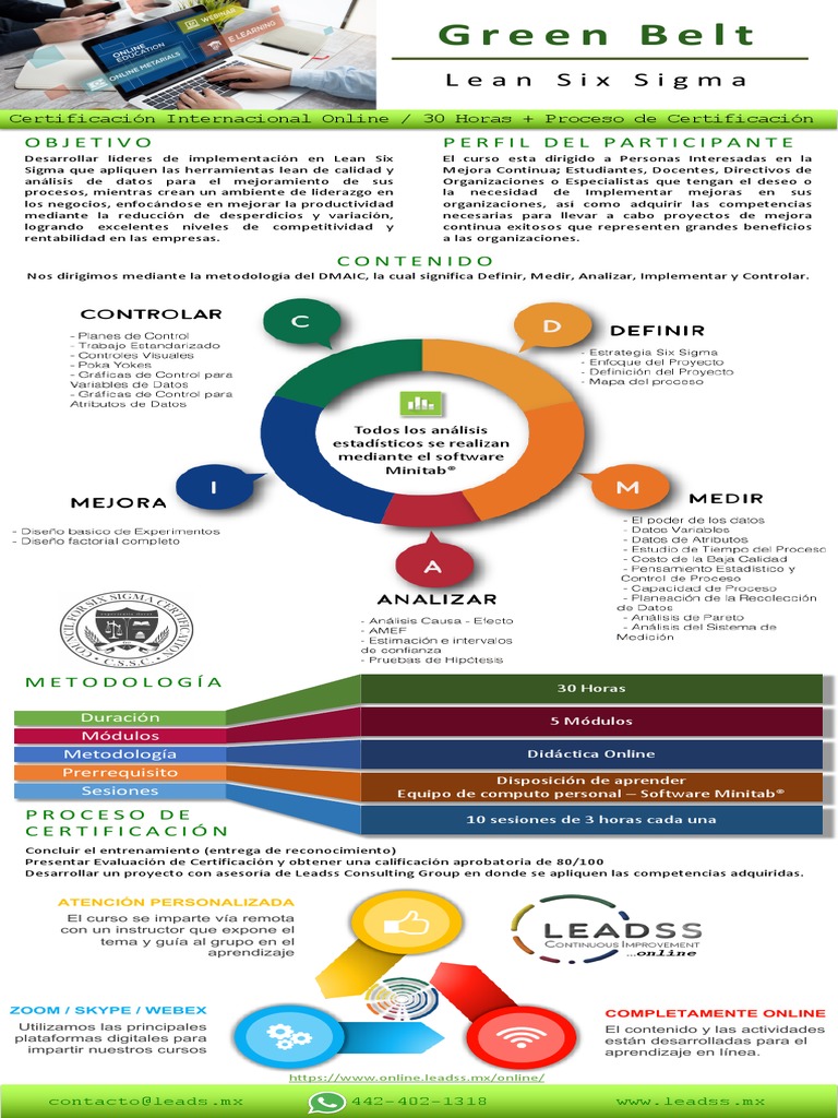 Lean Six Sigma Green Belt Online 30H | PDF | Lean Manufacturing | Six Sigma