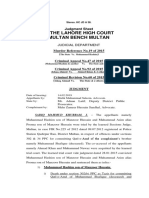 In The Lahore High Court Multan Bench Multan: Judgment Sheet