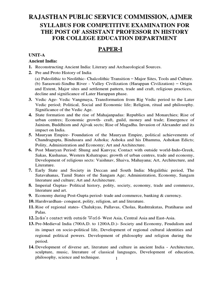 Rajasthan Public Service Commission, Ajmer | PDF
