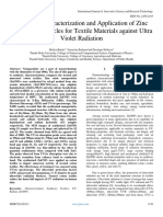 Synthesis, Characterization and Application of Zinc Oxide Nanoparticles For Textile Materials Against Ultra Violet Radiation