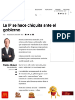 La IP Se Hace Chiquita Ante El Gobierno