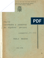 MACERA, Pablo (1976) - Palto. Hacendados y Yanaconas Del Algodonal Peruano. UNMSM. Lima.