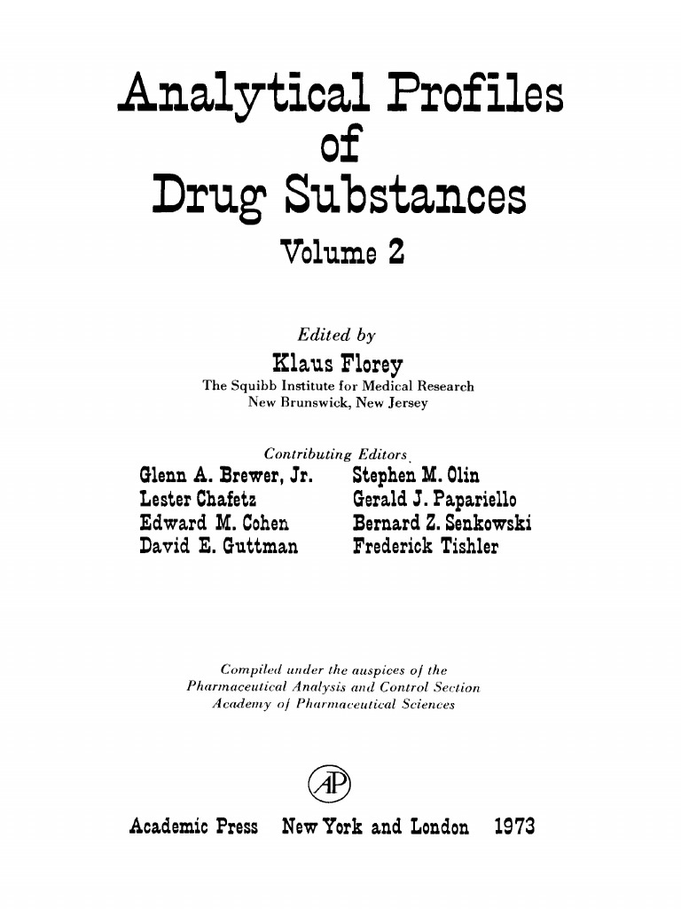 amu 02 Analytical Profiles of Drug Substances, Vol 02 | PDF | X