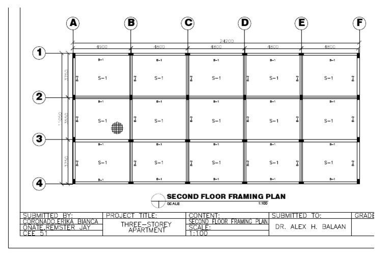 Second Floor Framing Plan 1:100 | PDF