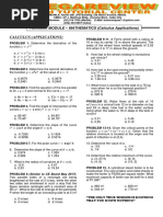 Calculus (Applications) : Refresher MODULE