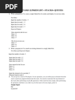 Practice Tasks (Linked List + Stacks+ Queues)