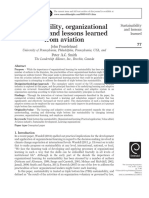 Sustainability, Organizational Learning, And Lessons Learned From Aviation OK